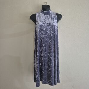 Cynthia Rowley Blue Gray Crushed Velvet Dress Size Small